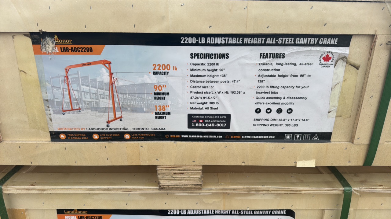 lot 659 image: 2200-LB adjustable height All-Stell Gantry CraneLandhonor2025UnusedLHR-AGC2200