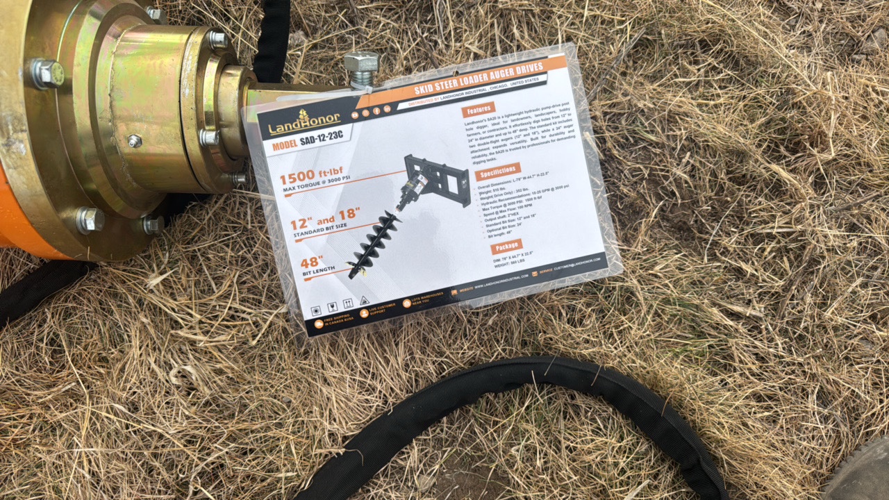 lot 663 image: Skid Steer Loader Auger DrivesLandhonor2025UnusedSAD-12-23C