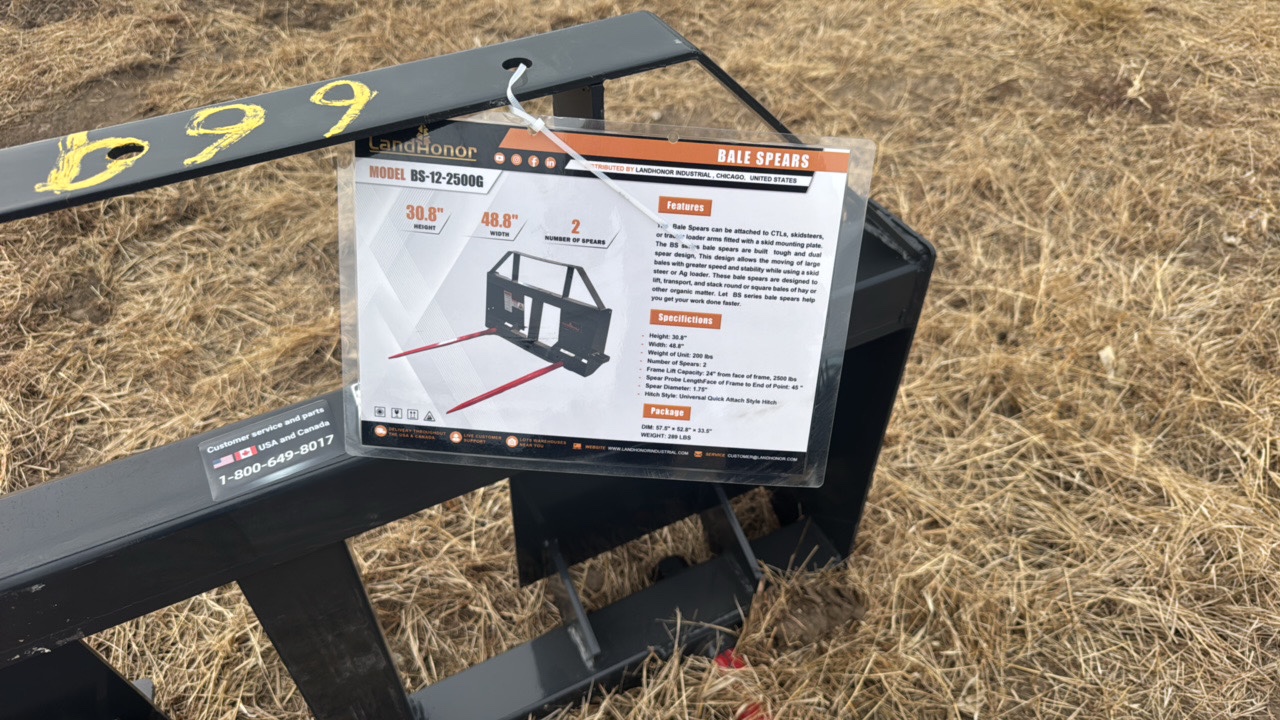 lot 670 image: Skid Steer Bale SpearLandhonor2025UnusedBS-12-2500G