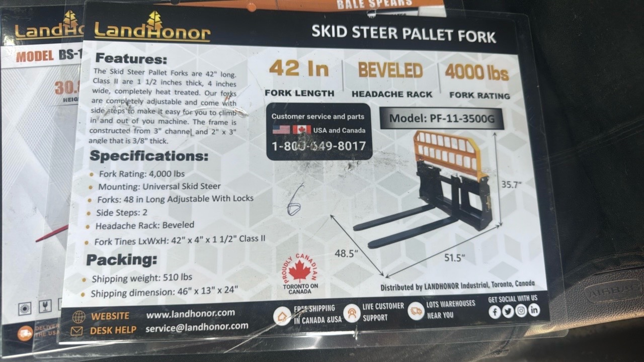 lot 681 image: Pallet ForkLandhonor2025UnusedPF-11-3500G