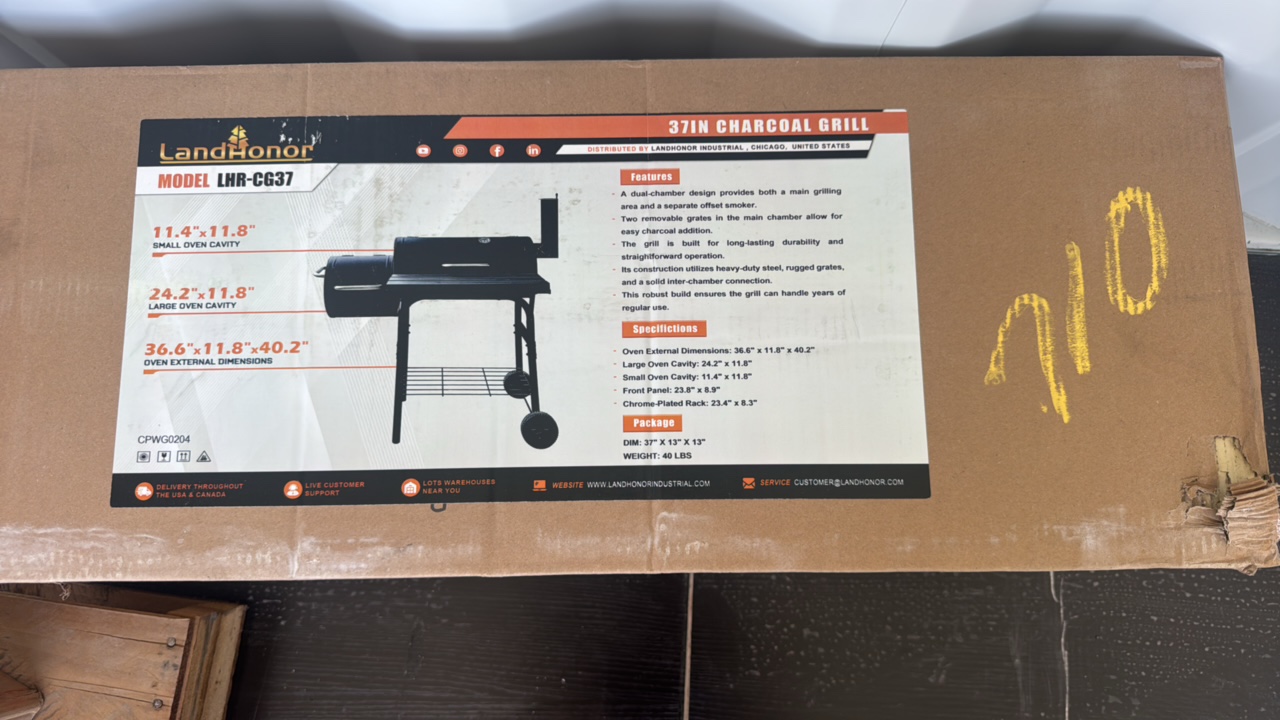 lot 710 image: 37In Charcoal GrillLandhonor2025UnusedLHR-CG37