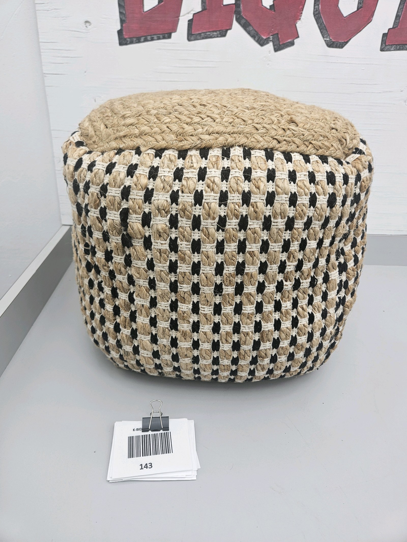 lot 143 image: Jute Pouf Seat
