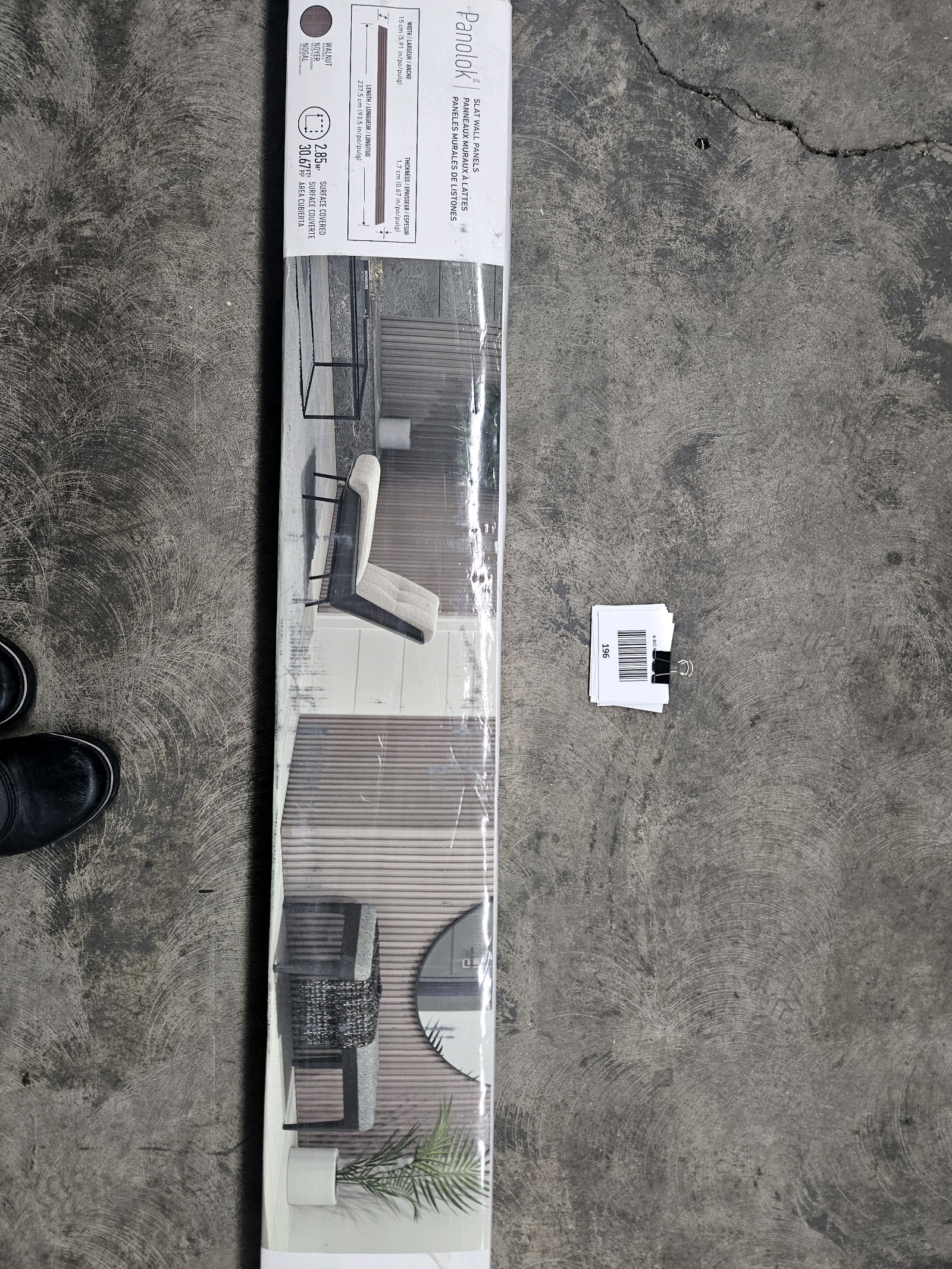 lot 196 image: Panolok Slat Wall Panels 8pk