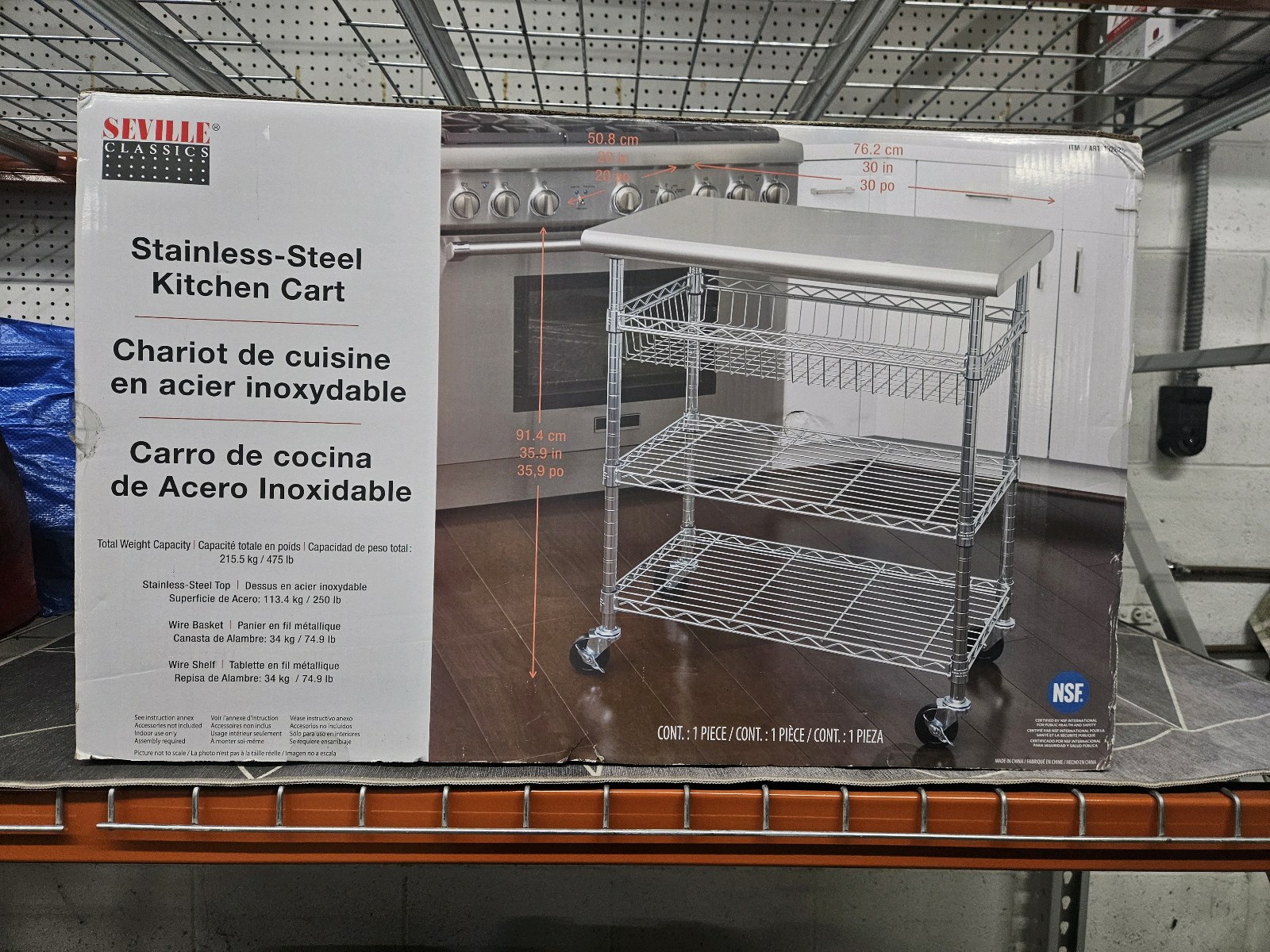 lot 202 image: Stainless Steel Kitchen Cart