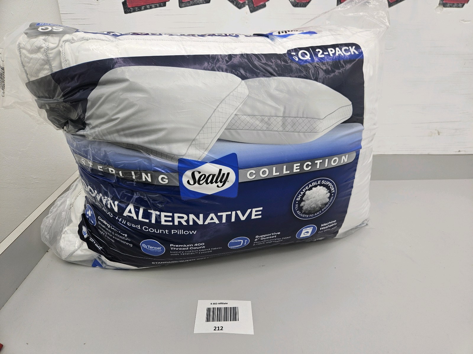 lot 212 image: Down Alternative Cooling Pillow 2pk