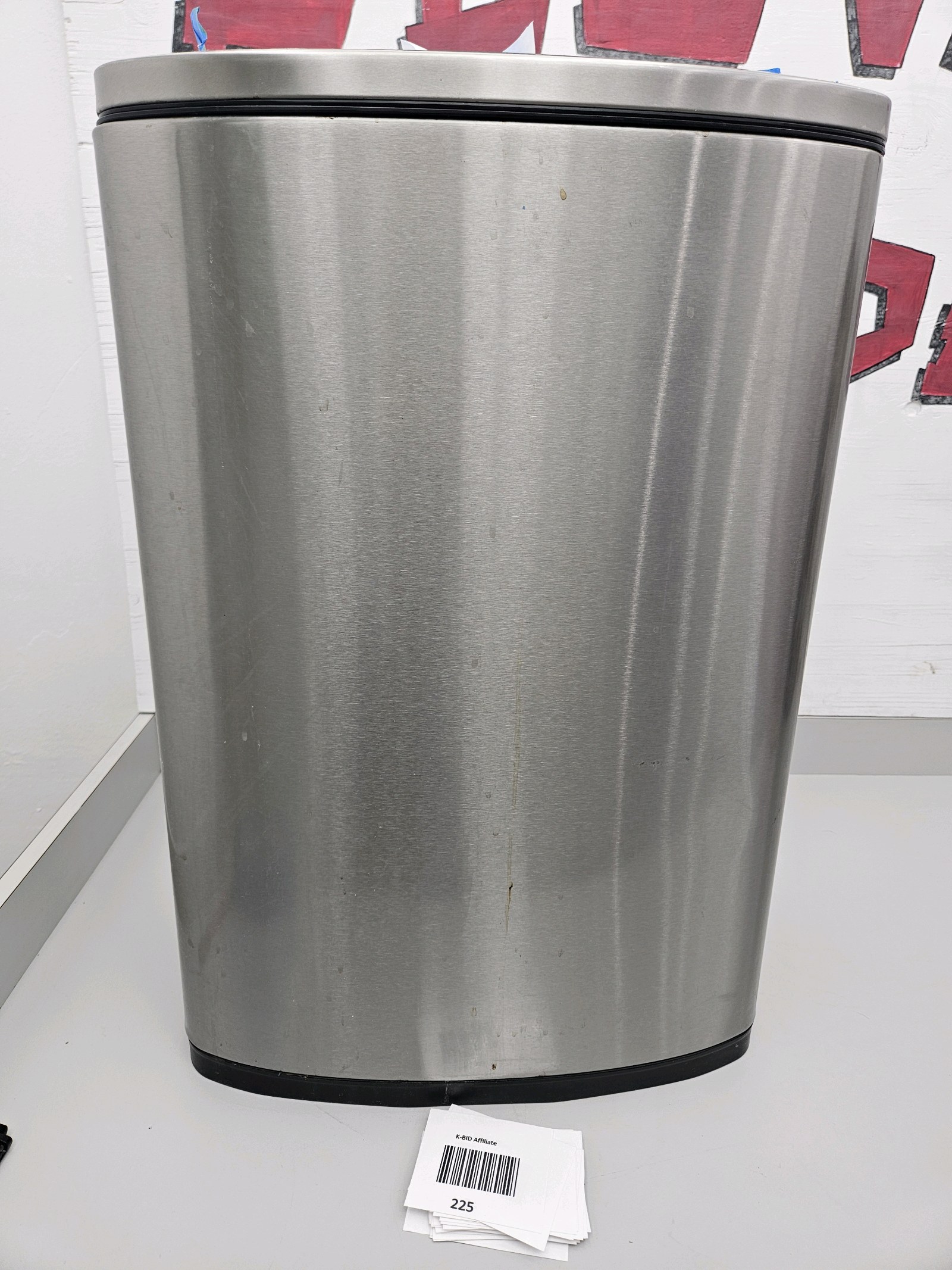 lot 225 image: Stainless Steel Automatic Trash Can
