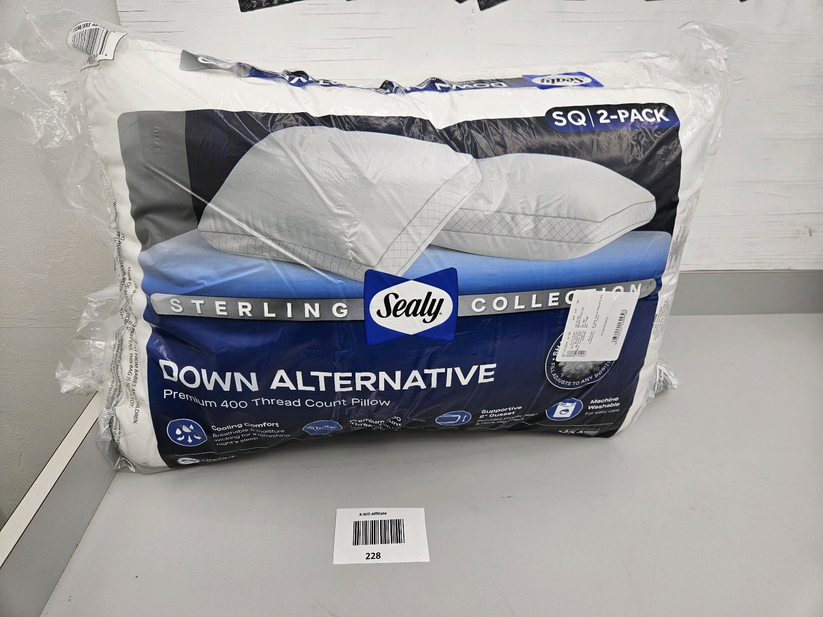 lot 228 image: Down Alternative Cooling Pillow 2pk
