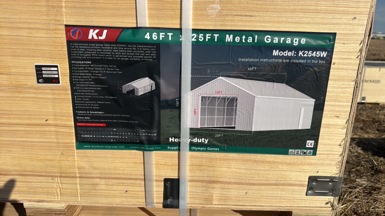 2025 K2545W Unused 46FTx 25FT Metal Garage