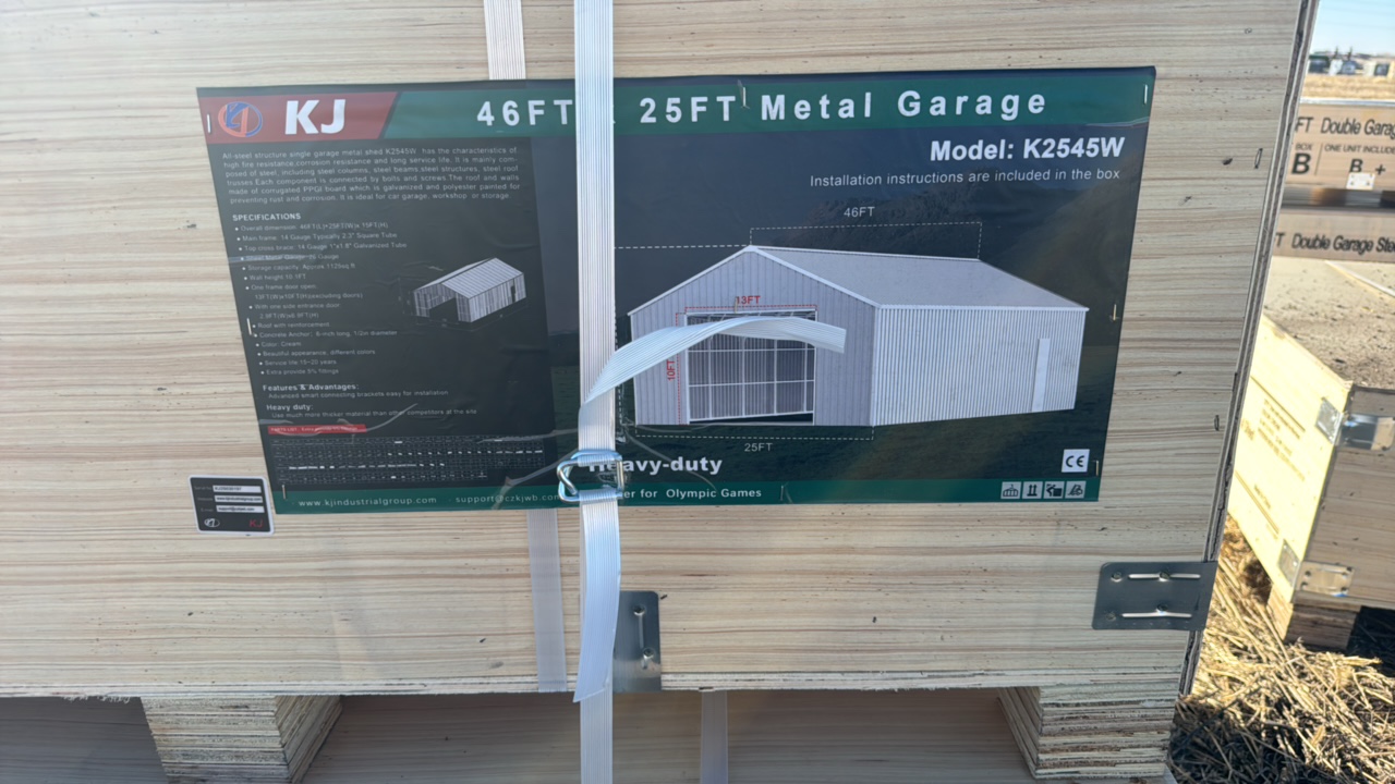 lot 254 image: 2025 K2545W Unused 46FTx 25FT Metal Garage