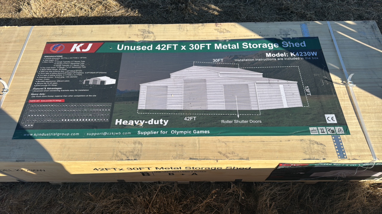 2025 K4230W Unused Unused 42FT x 30FT Metal Storage Shed