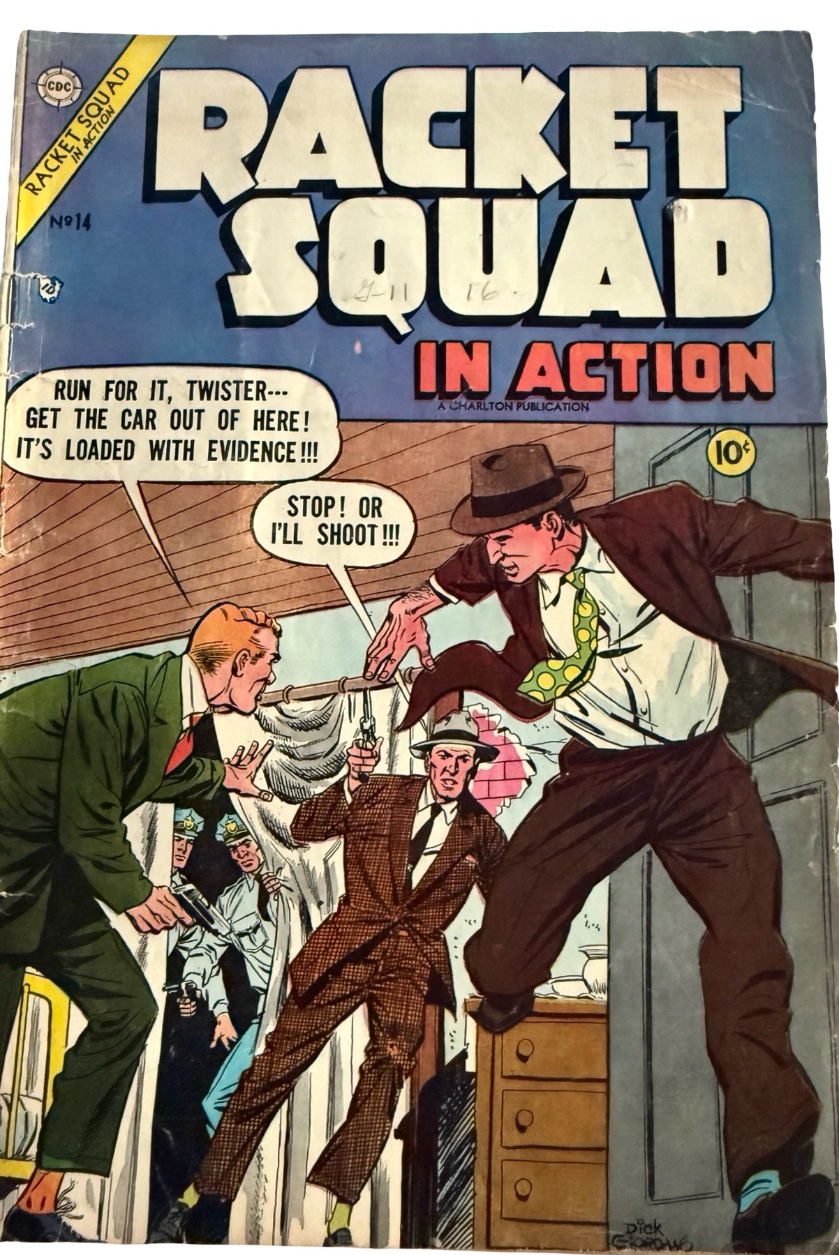 lot 10 image: PRECODE Racket Squad In Action #14 - Charlton Comics