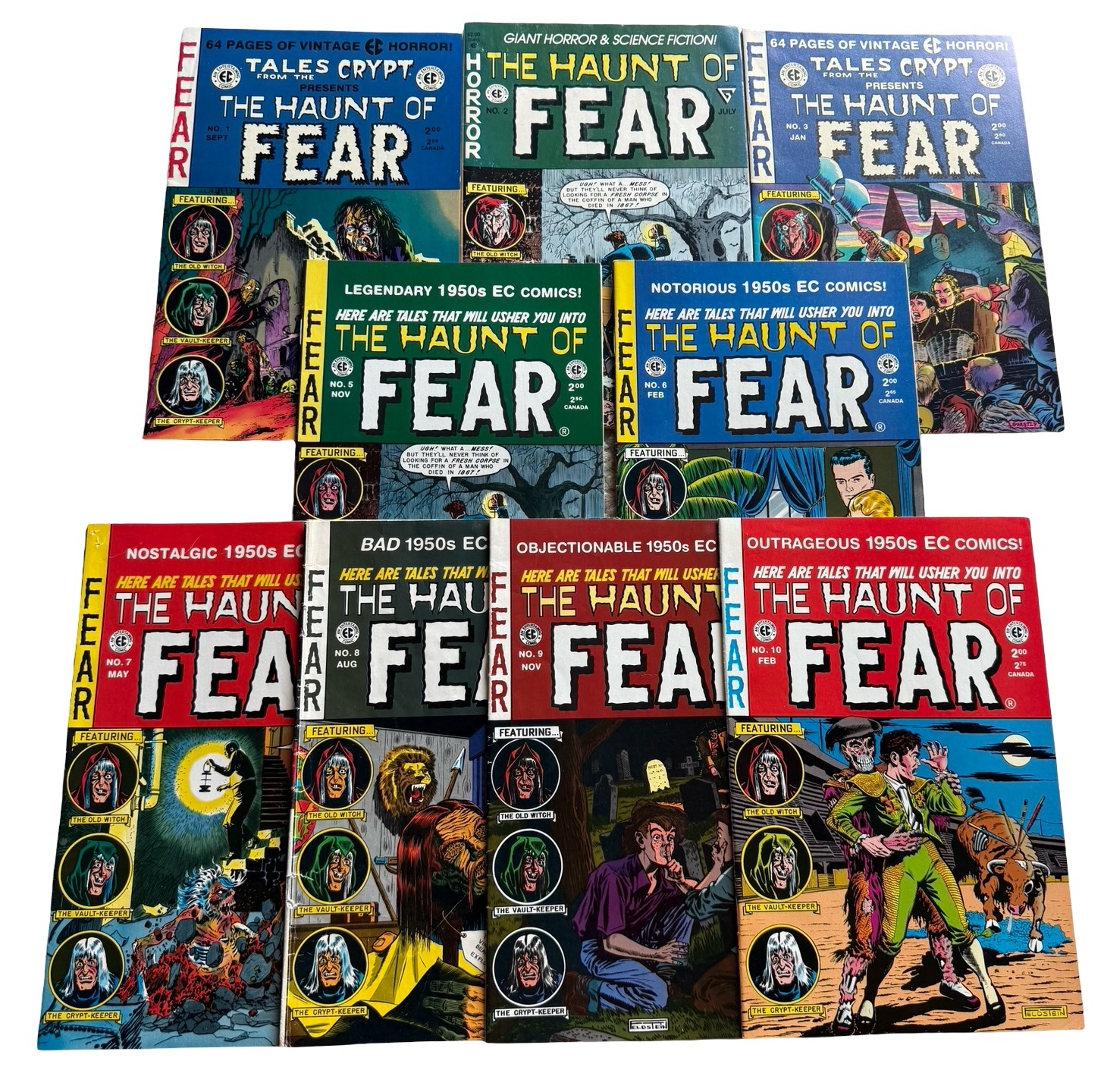 lot 107 image: The Haunt of Fear - #1, #2, #3, #5, #6, #7, #8, #9, #10