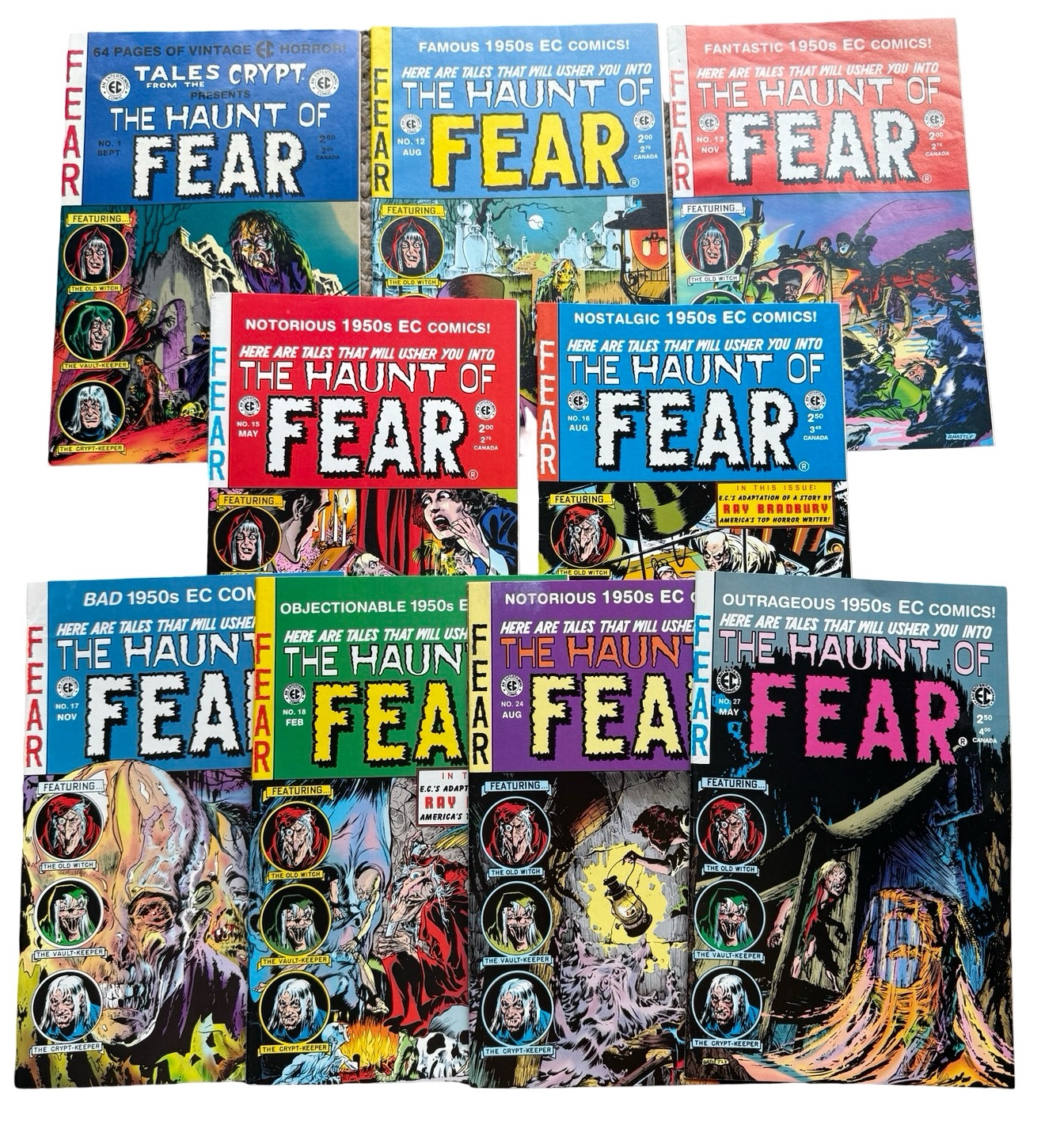 lot 108 image: The Haunt of Fear - #1, #12, #13, #15, #16, #17, #18, #24, #27