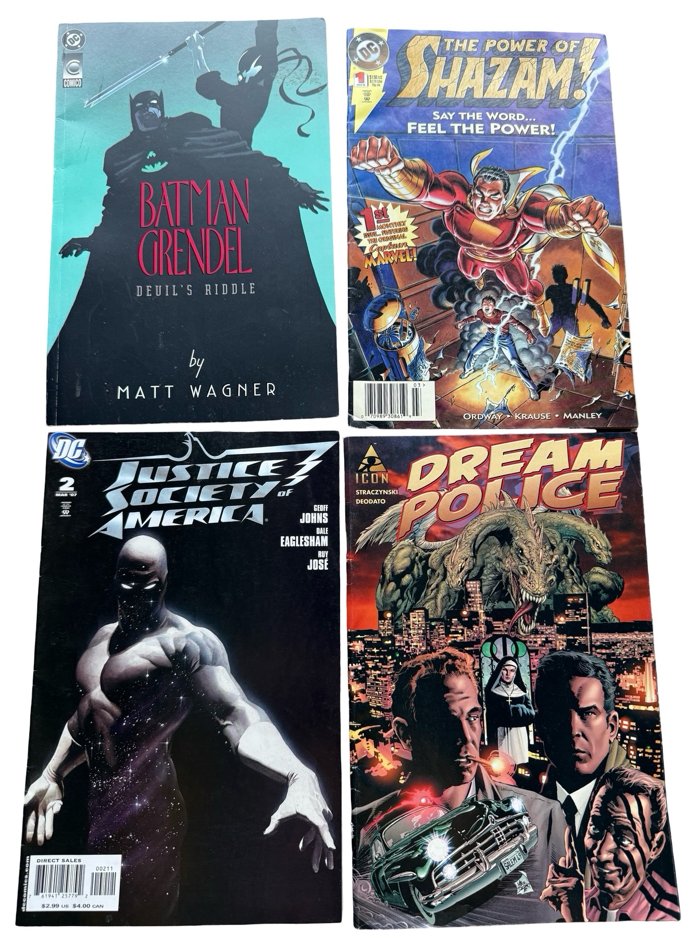 lot 121 image: Batman Grendel, The Power of Shazam, Justice Society America & Dream Police