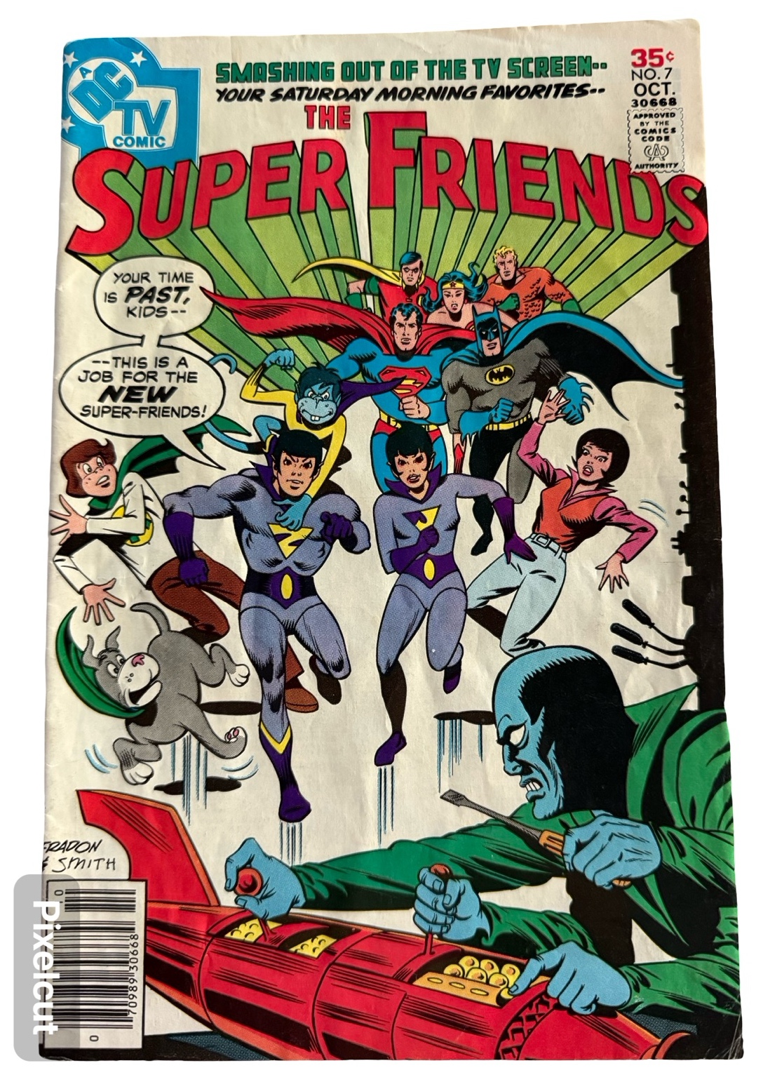 lot 21 image: The Super Friends #7- DC Comics - 1st Appearance of Wonder Twins