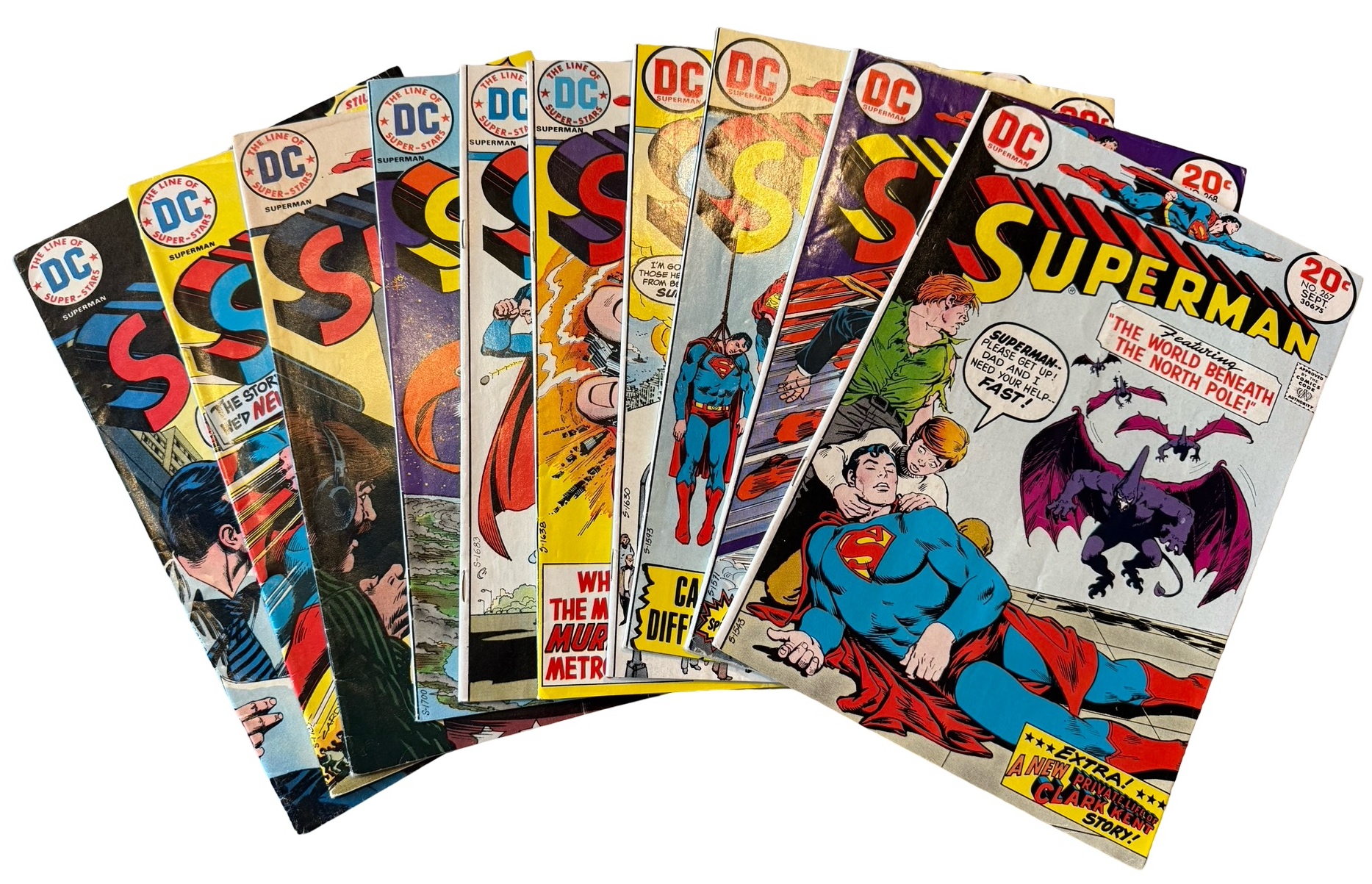 lot 35 image: Superman - Collection of 10 DC Comics - #267, #268, #269, #270, #271, #273, #274, #275, #276, #277