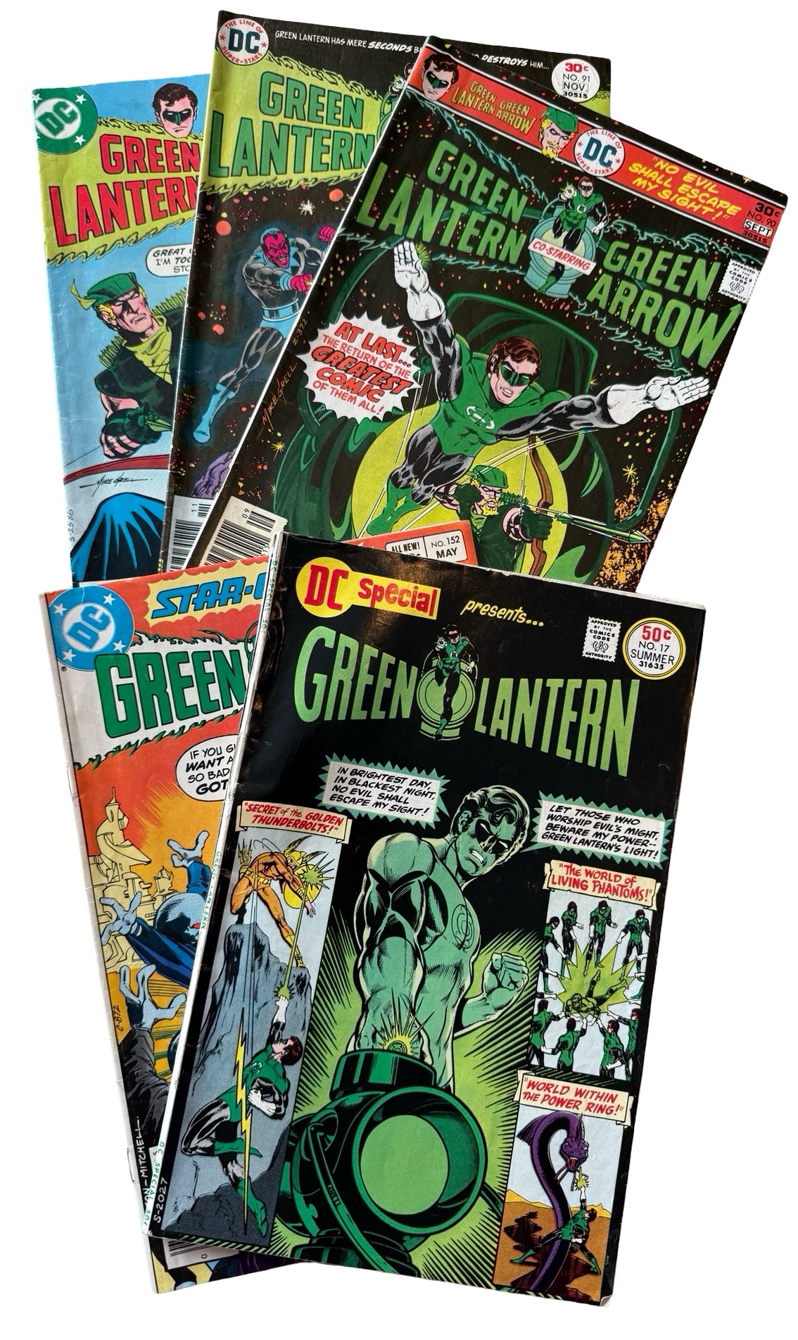 lot 48 image: Green Lantern - Collection of 5 DC Comics- #17, #90, #91, #95, #152