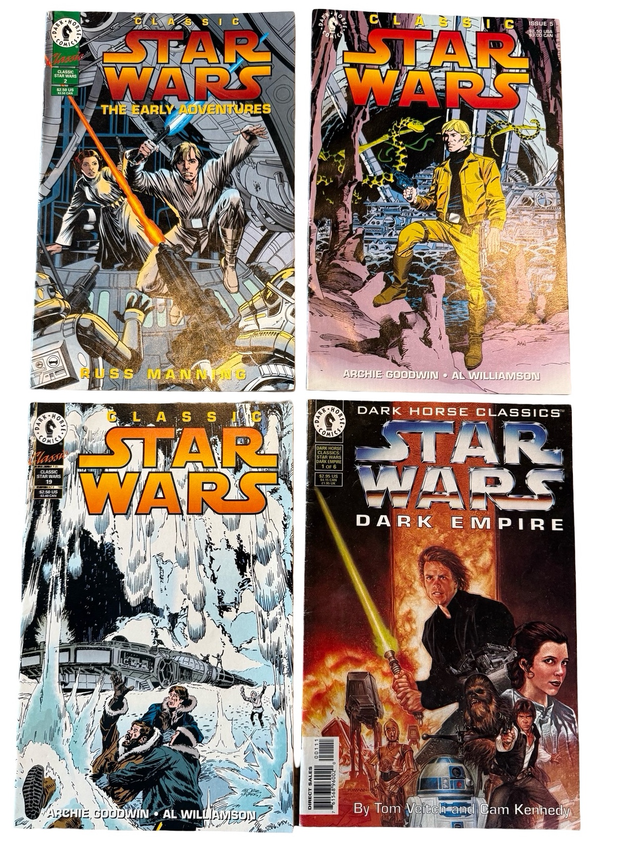 lot 5 image: Star Wars #1, #2, #5, #19 - Dark Horse Comics