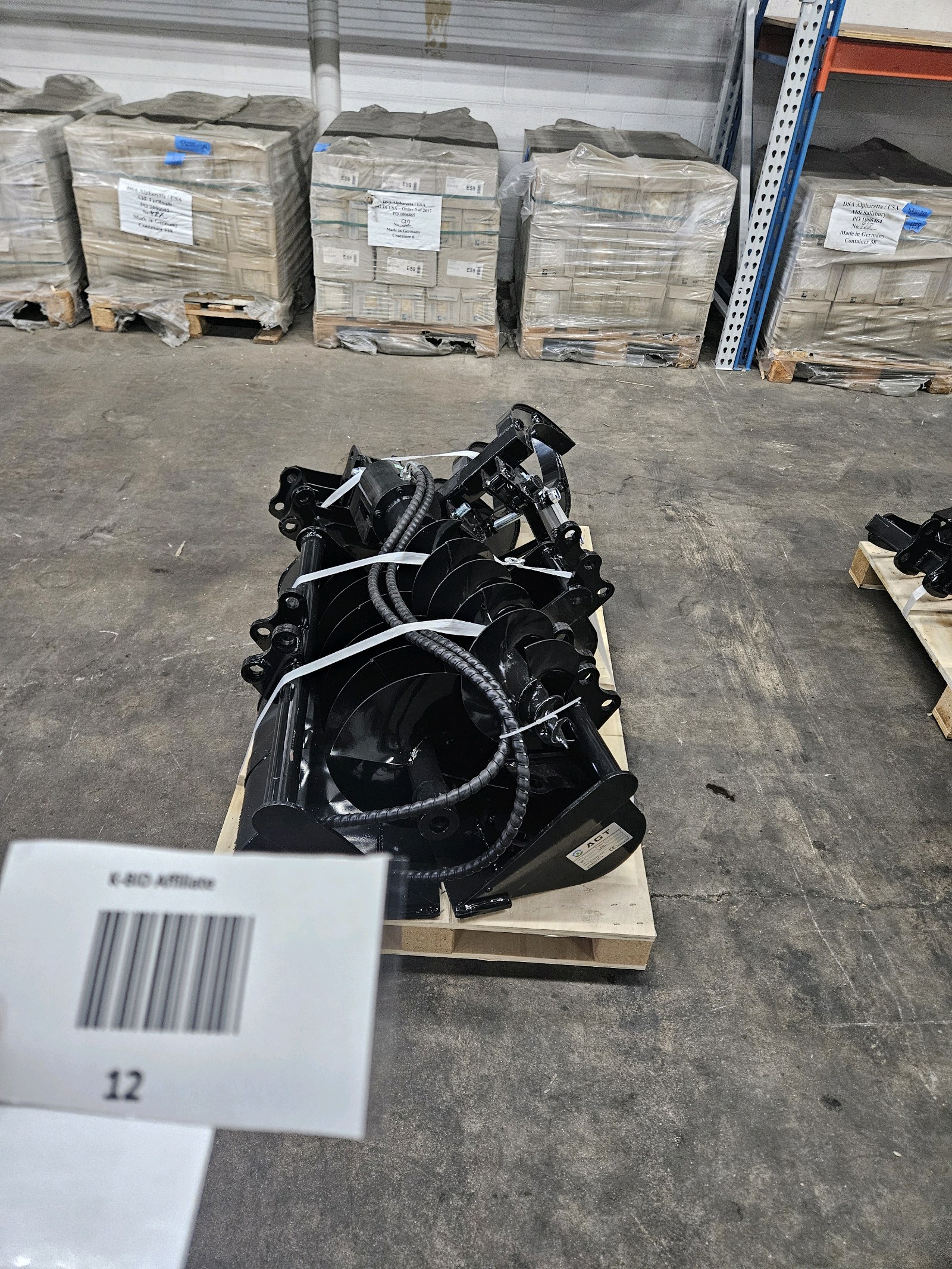 lot 12 image: 9 Piece Mini Excavator Attachment Set