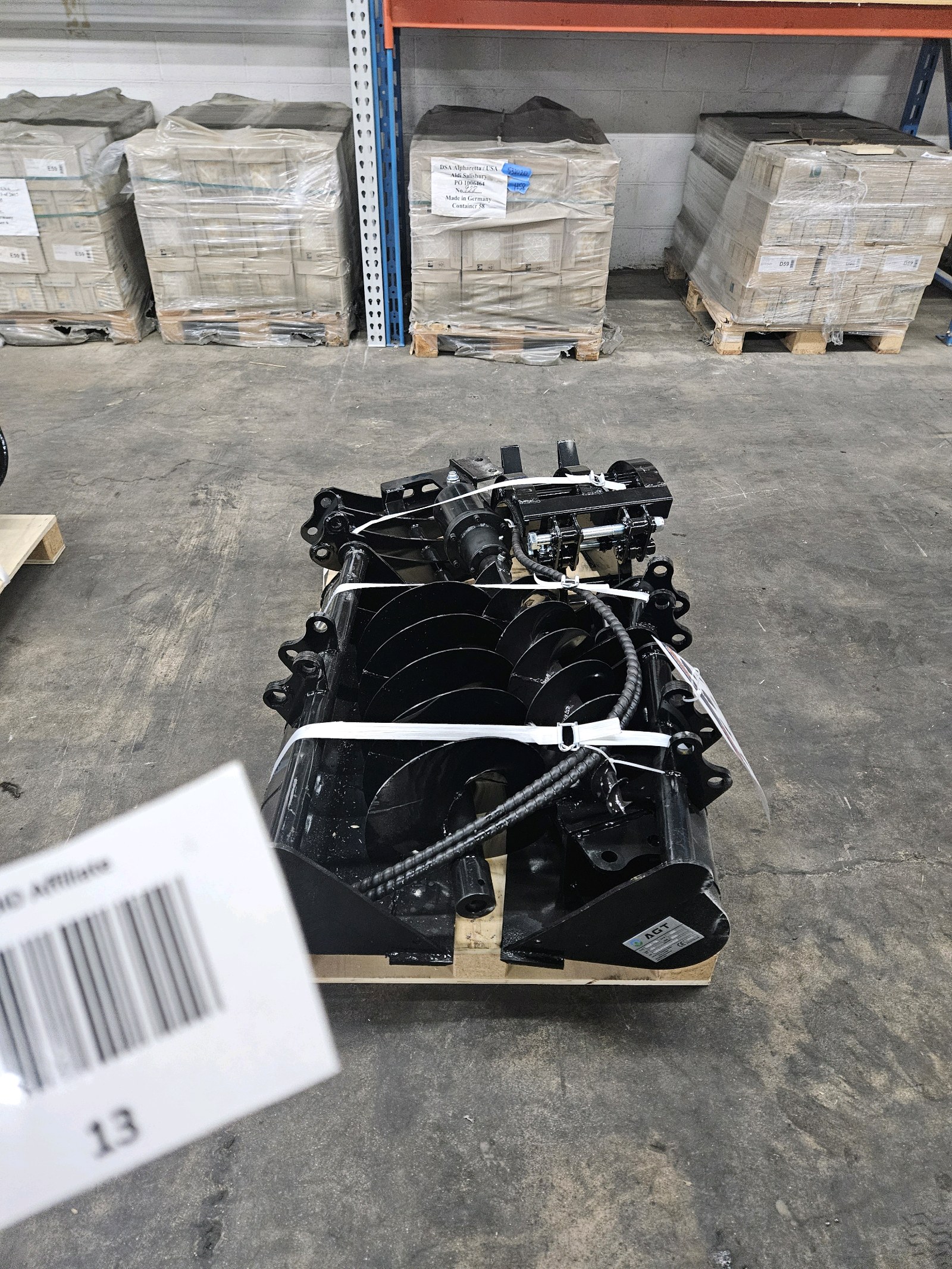 lot 13 image: 9 Piece Mini Excavator Attachment Set