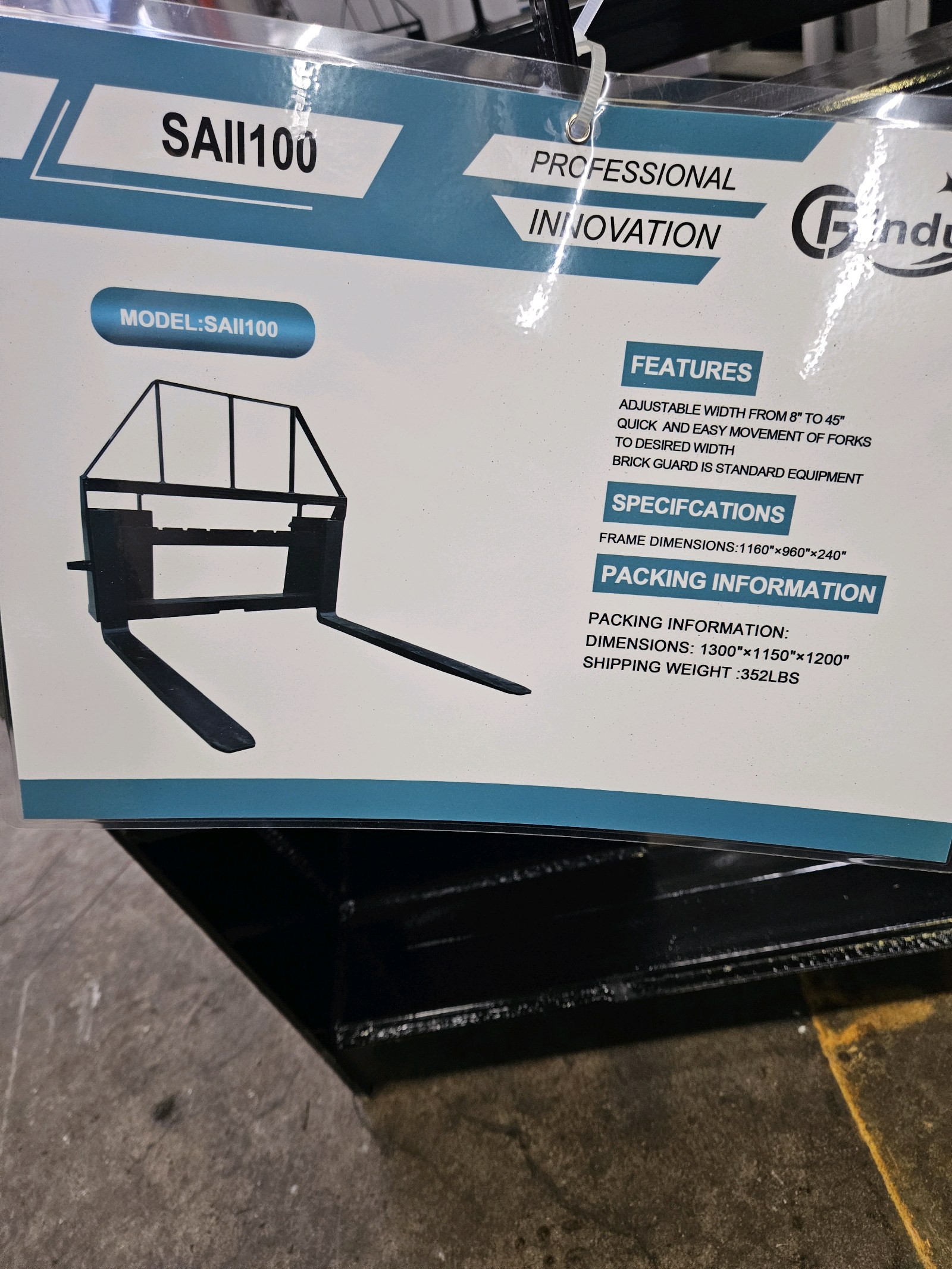 lot 34 image: Skid Steer Fork Set