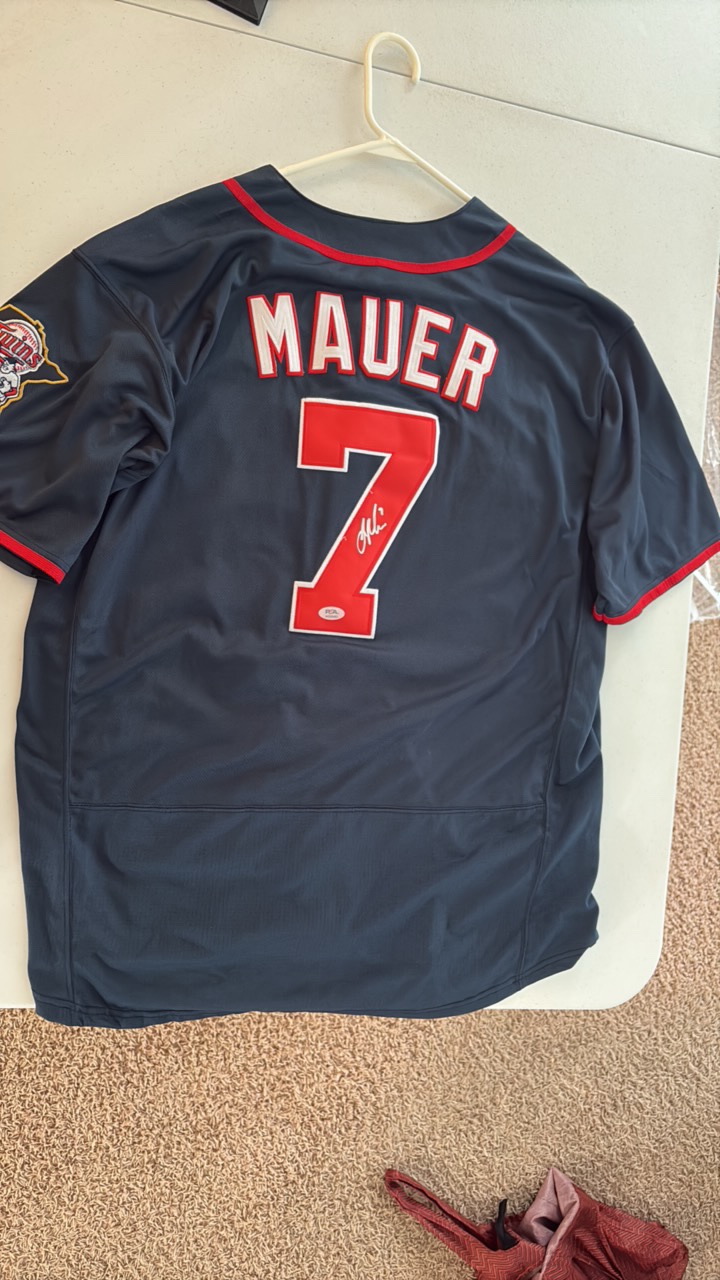 Autographed Joe Mauer Minnesota Twins Jersey, Twins Legend and Hall of Famer, Autograph is PSA Authenticated