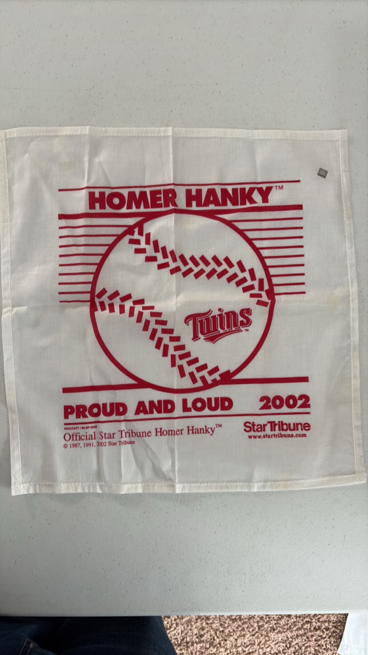 lot 113 image: 2002 Minnesota Twins Homer Hanky