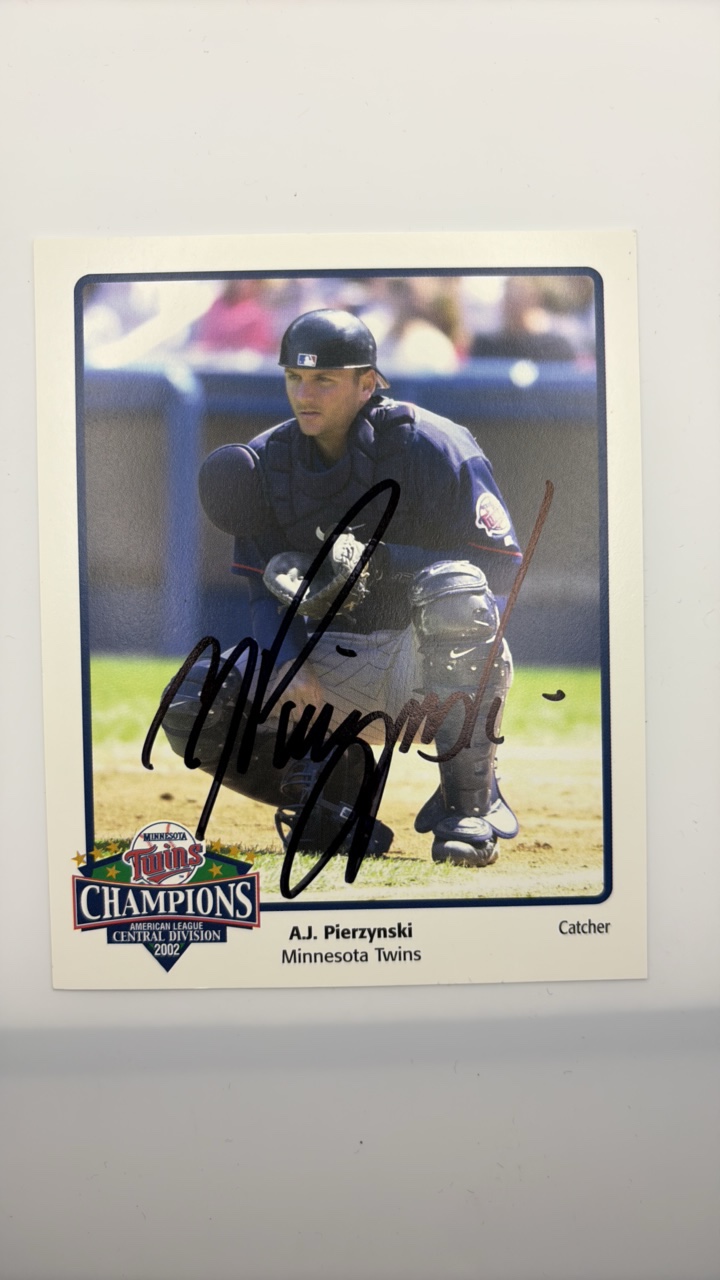 lot 114 image: Autographed Team Issued Photo AJ Pierzynski Minnesota Twins
