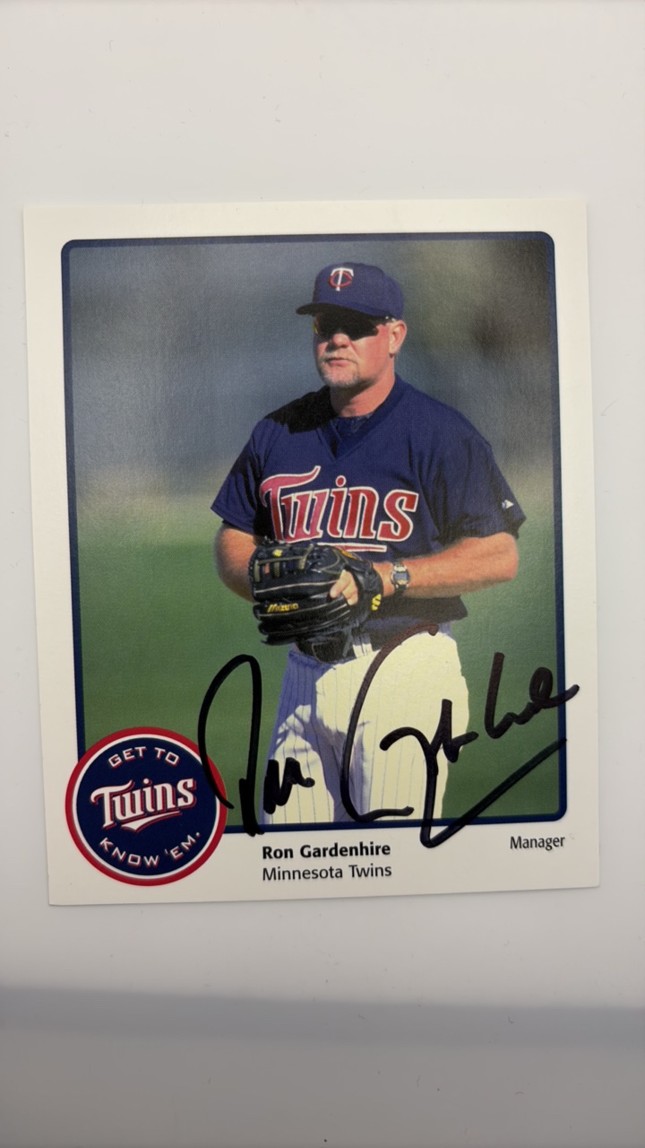 lot 115 image: Autographed Team Issued Photo Ron Gardenhire Minnesota Twins