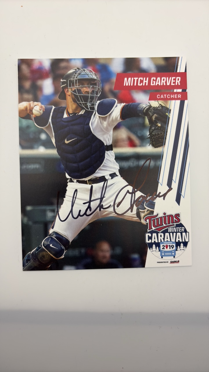 lot 116 image: Autographed Team Issued Photo Mitch Garver Minnesota Twins