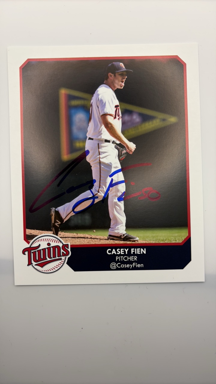 lot 119 image: Autographed Team Issued Photo Casey Fien Minnesota Twins