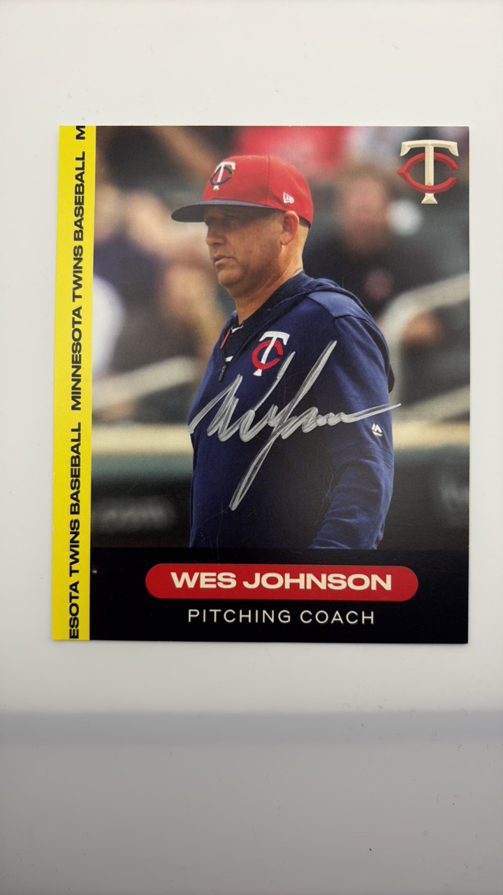 lot 120 image: Autographed Team Issued Photo Wes Johnson Minnesota Twins