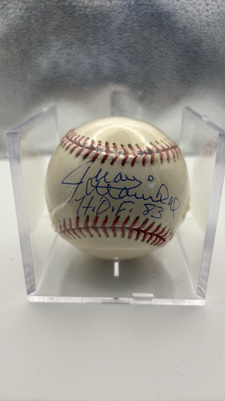 lot 128 image: Juan Marichal Autographed Baseball, San Francisco Giants Legend and MLB Hall of Fame, HOF 1983 Inscription