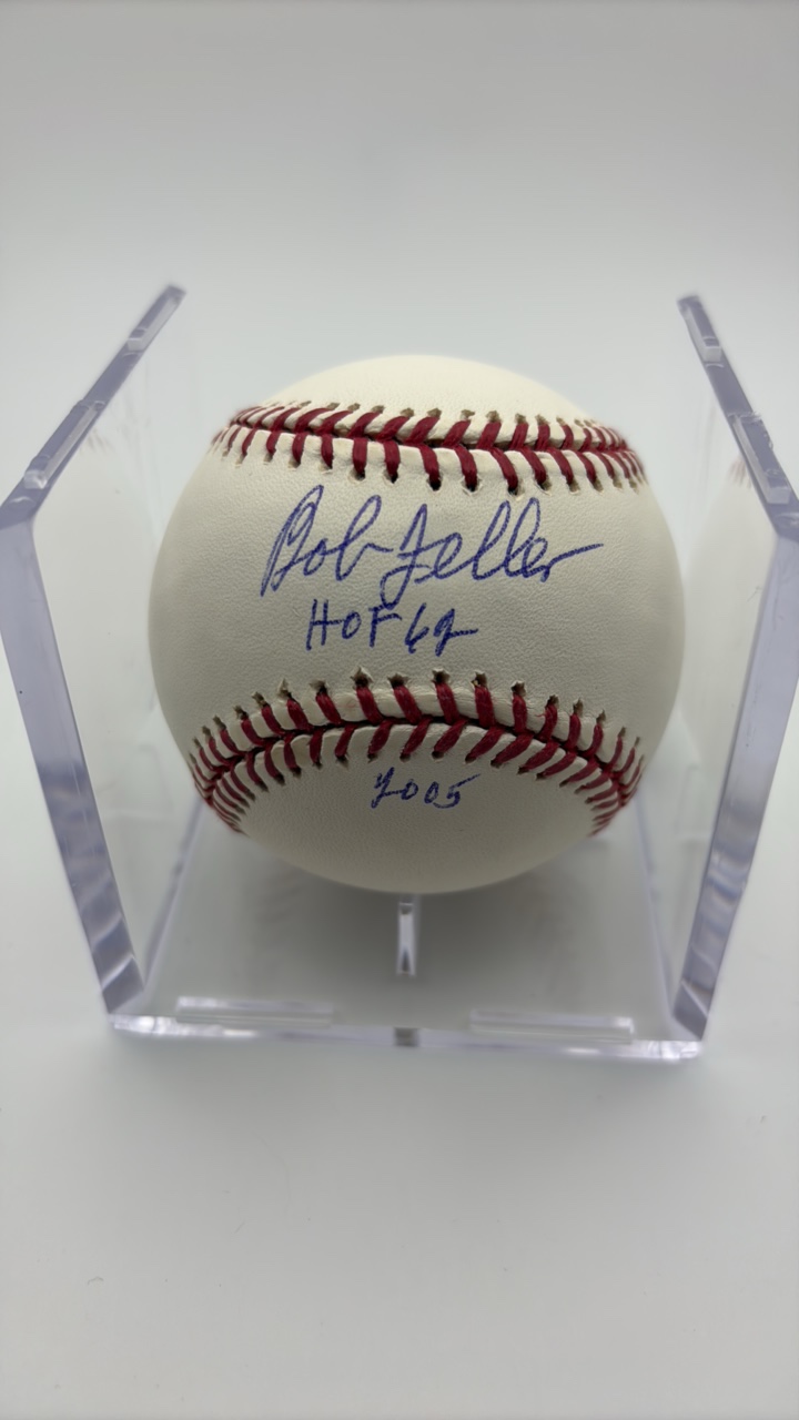lot 129 image: Bob Feller Autographed Baseball, 1969 Hall of Fame Inscription, MLB Hall of Fame