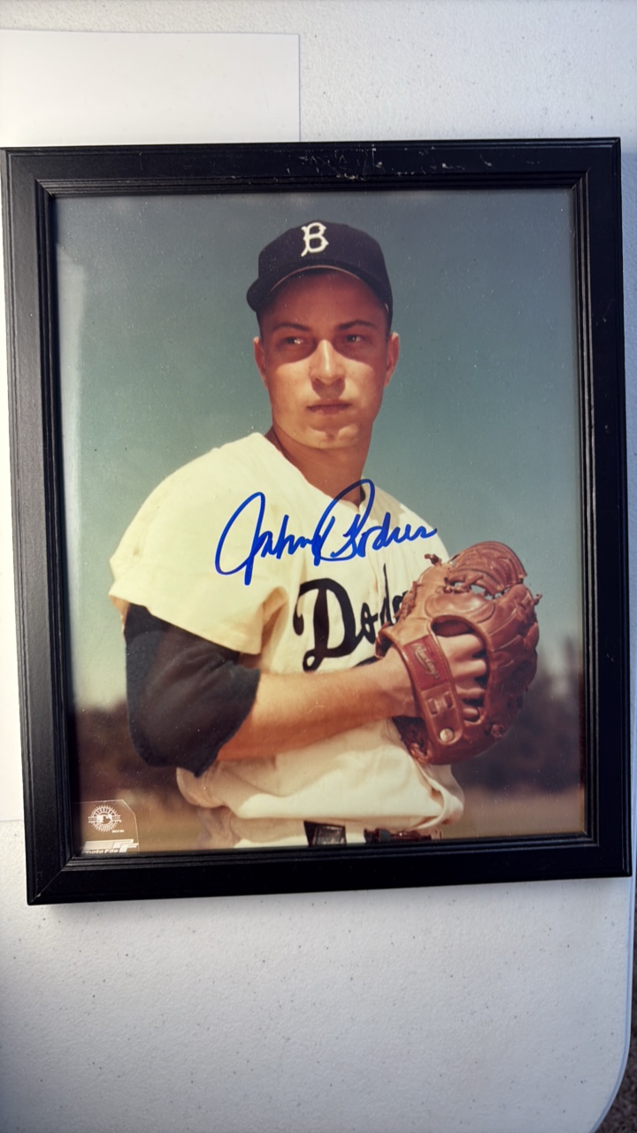 lot 142 image: John Podres Autographed Team Photo, Brooklyn Dodgers Legendary Pitcher