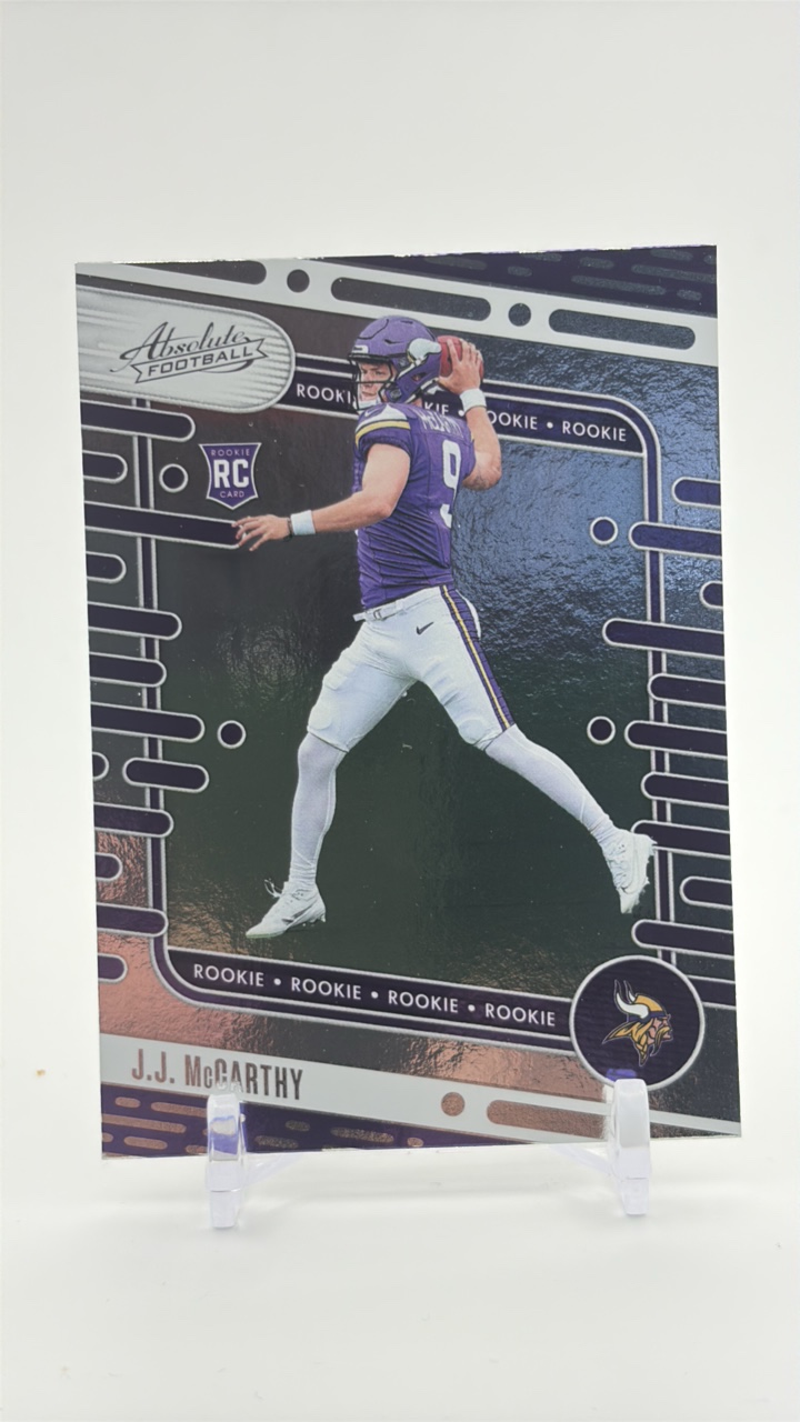 lot 155 image: 2024 Absolute Football J.J. McCarthy Rookie Card Minnesota Vikings