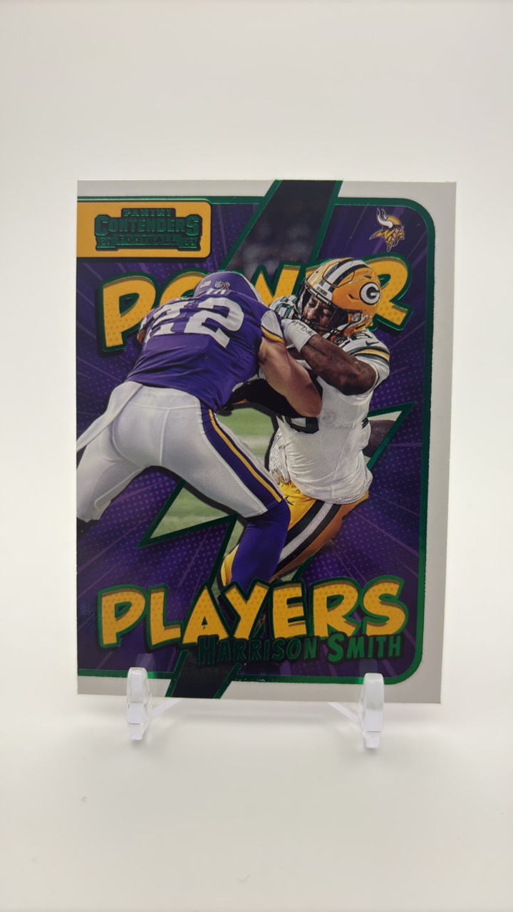 lot 164 image: 2022 Panini Contenders Power Players Insert Card Harrison Smith Minnesota Vikings Card