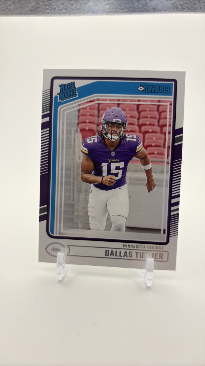 lot 166 image: 2024 Donruss Rated Rookie Dallas Turner Rookie Card Minnesota Vikings