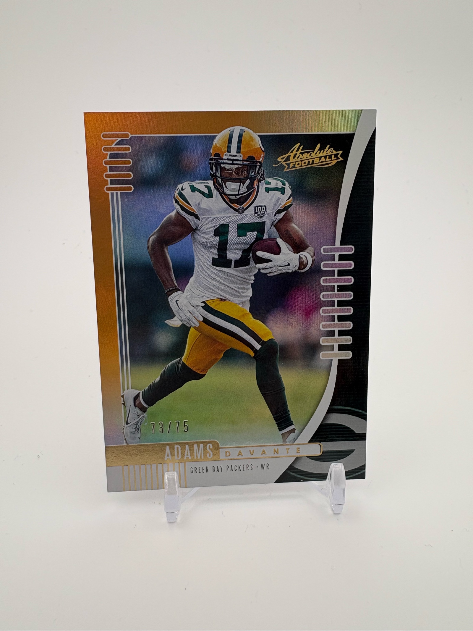 lot 168 image: 2019 Absolute Football Davante Adams Gold Parallel Serial #d 7375 Green Bay Packers