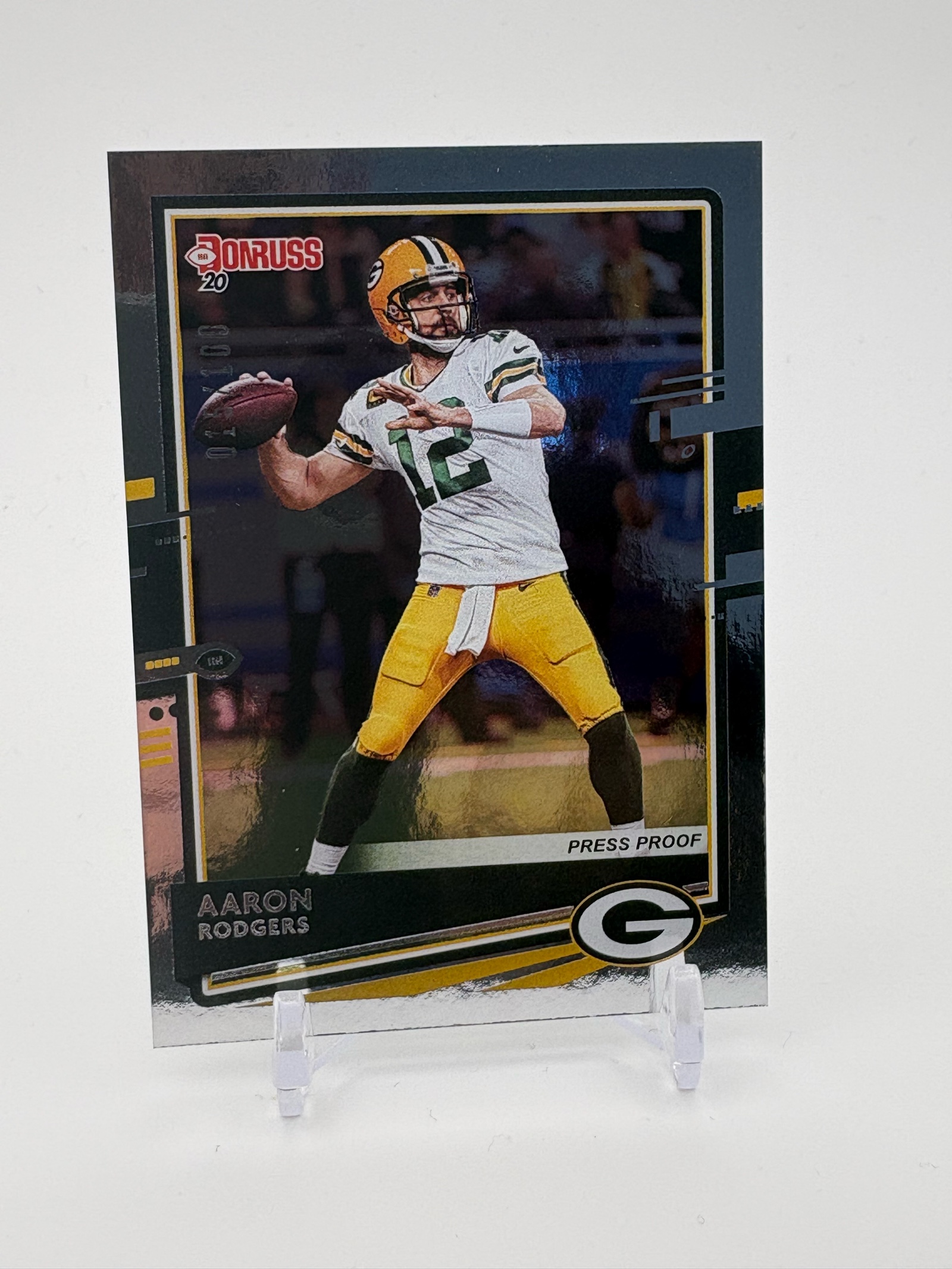 lot 169 image: 2020 Donruss Aaron Rodgers Press Proof Version Serial #d 15100 Green Bay Packers