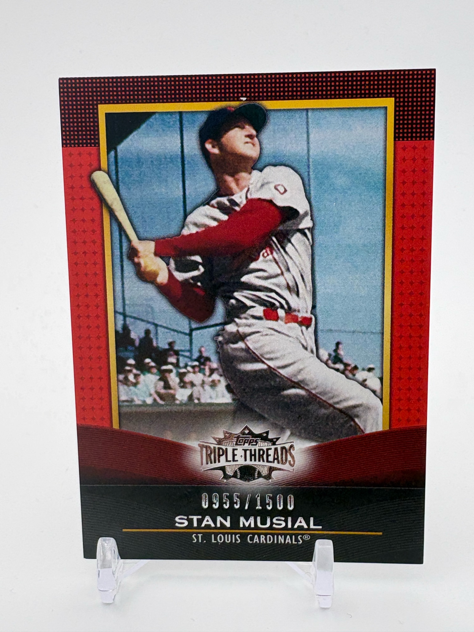lot 177 image: 2011 Topps Triple Threads Stan Musial Serial #d 09551500 Baseball Card
