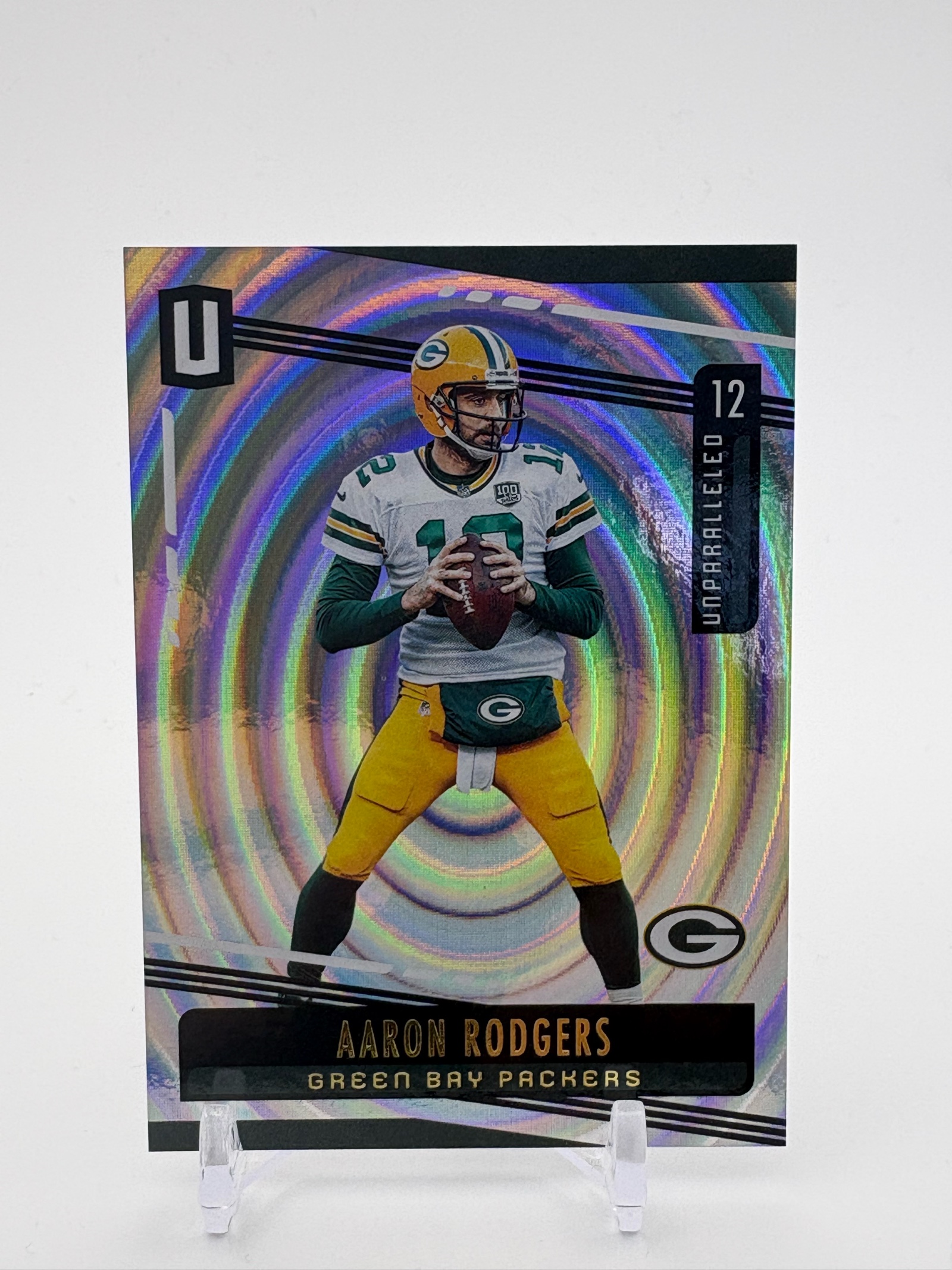 lot 178 image: 2019 Panini Unparalleled Aaron Rodgers Serial #d 007129 Green Bay Packers