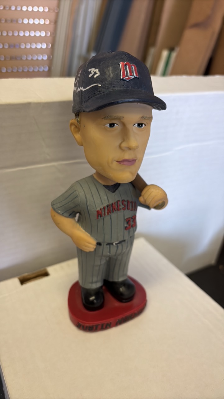 lot 181 image: Autographed Justin Morneau Bobblehead Minnesota Twins, Team Issued Authenticated