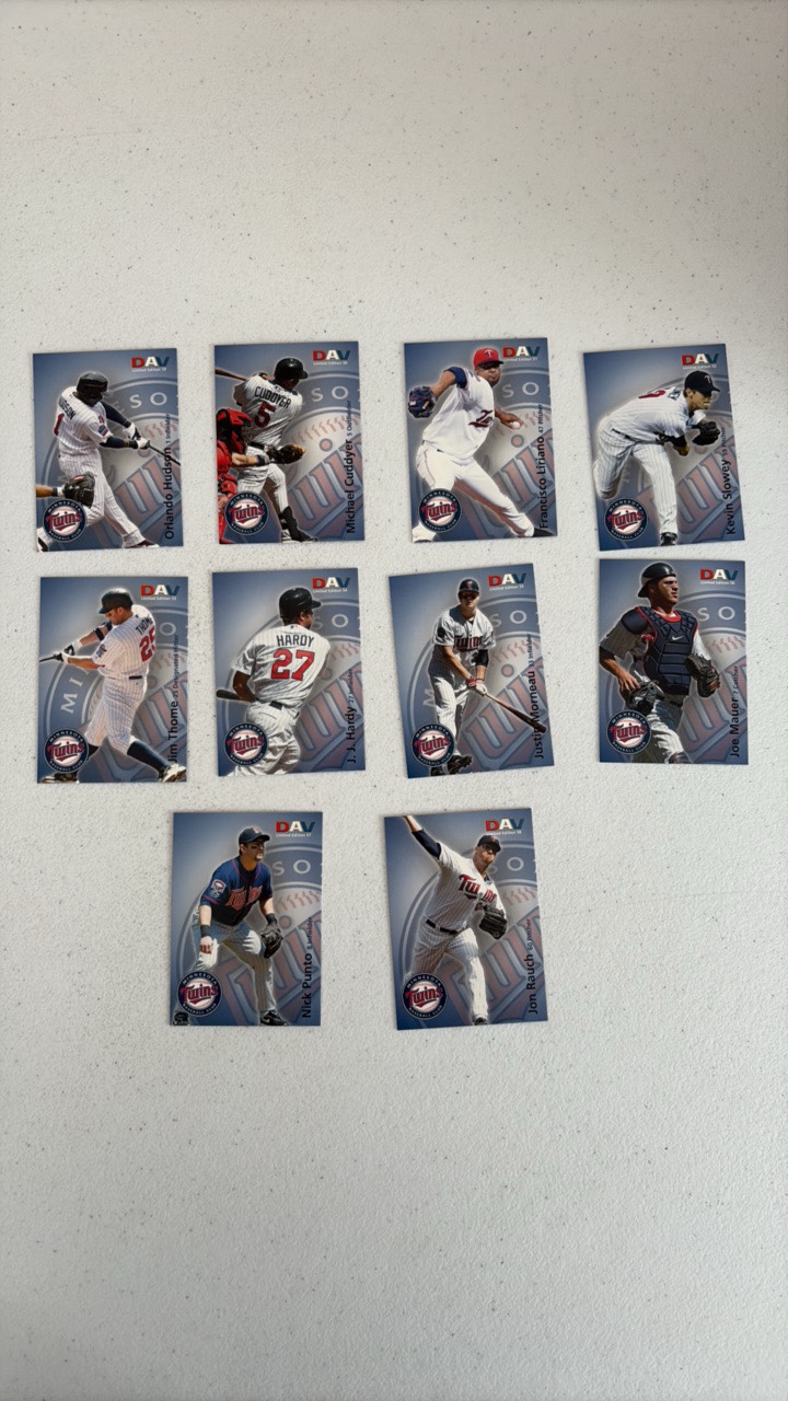 lot 210 image: 2010 Disabled American Veterans Baseball Cards Minnesota Twins Team Set