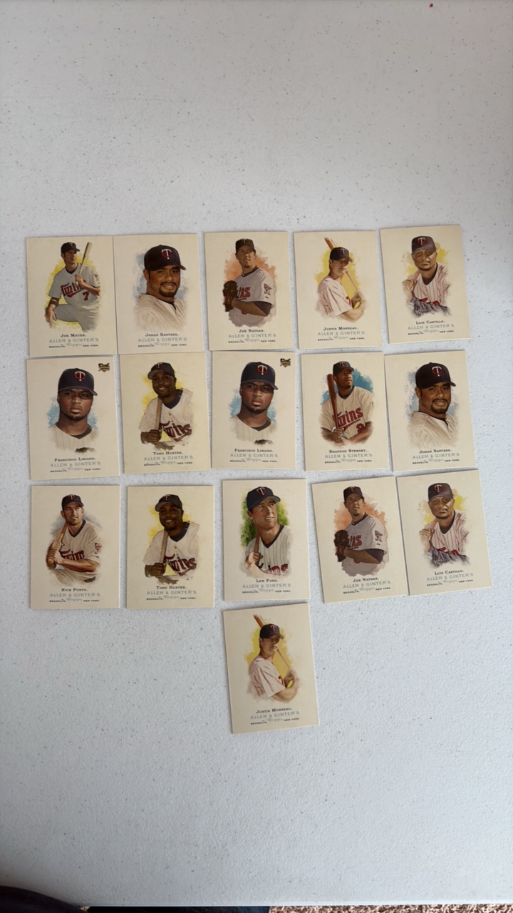 lot 215 image: 2006 Topps Allen and Ginter Minnesota Twins Team Set With Some Extra Duplicates