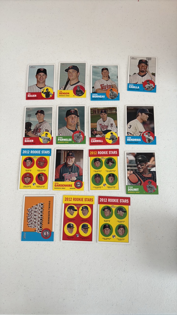 lot 222 image: 2012 Topps Heritage Minnesota Twins Team Set