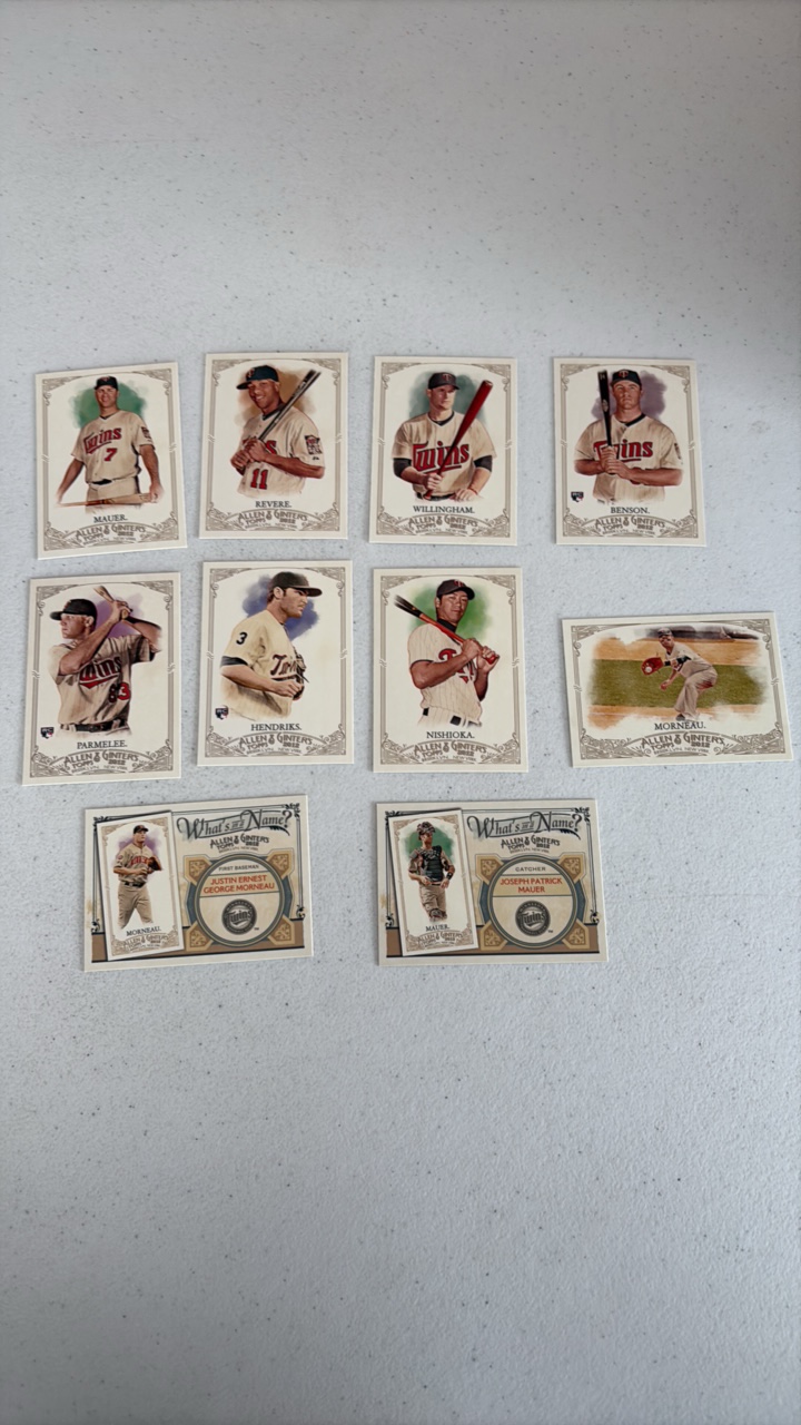 lot 233 image: 2012 Topps Allen and Ginter Minnesota Twins Team Set