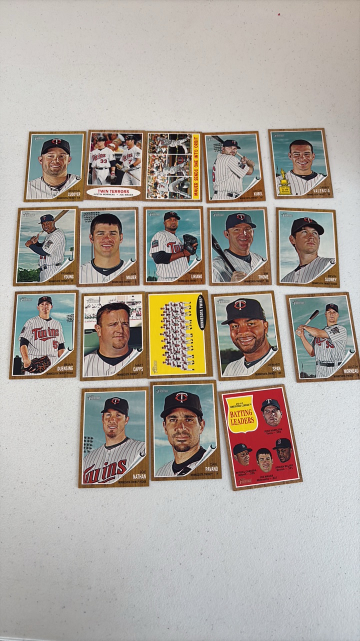 lot 234 image: 2011 Topps Heritage Minnesota Twins Team Set