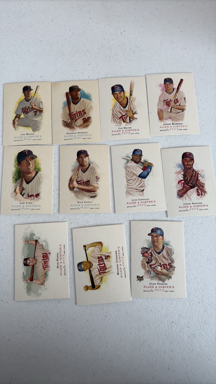 lot 237 image: 2006 and 2007 Topps Allen and Ginter Minnesota Twins Cards