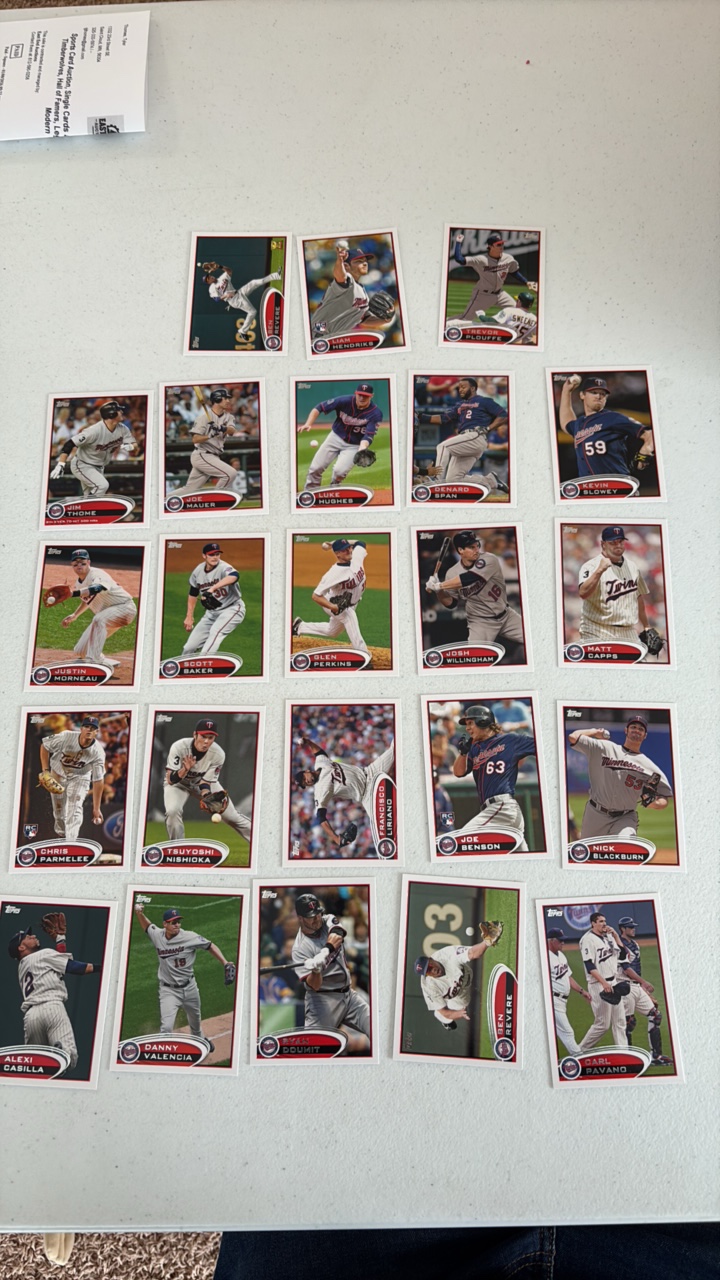 lot 238 image: 2012 Topps Minnesota Twins Team Set
